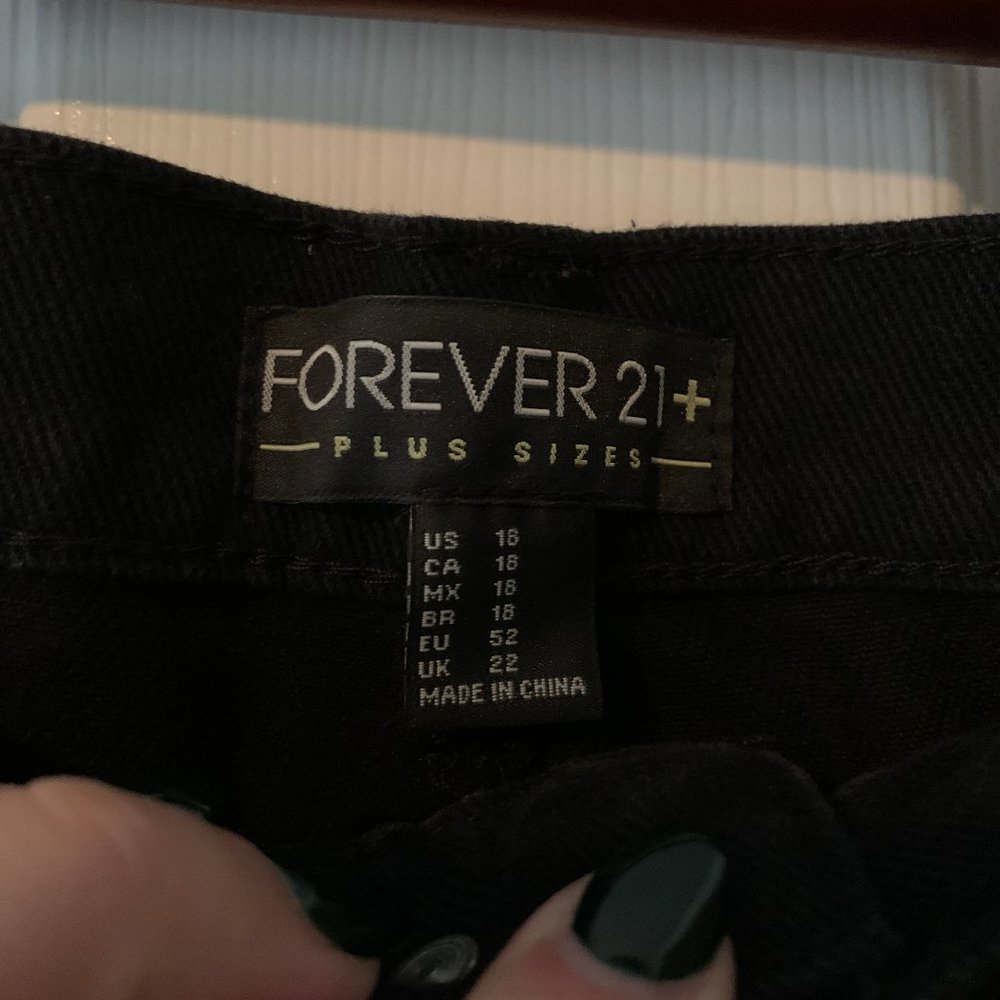 F21 Ripped Jean Skirt - Picture 7 of 8